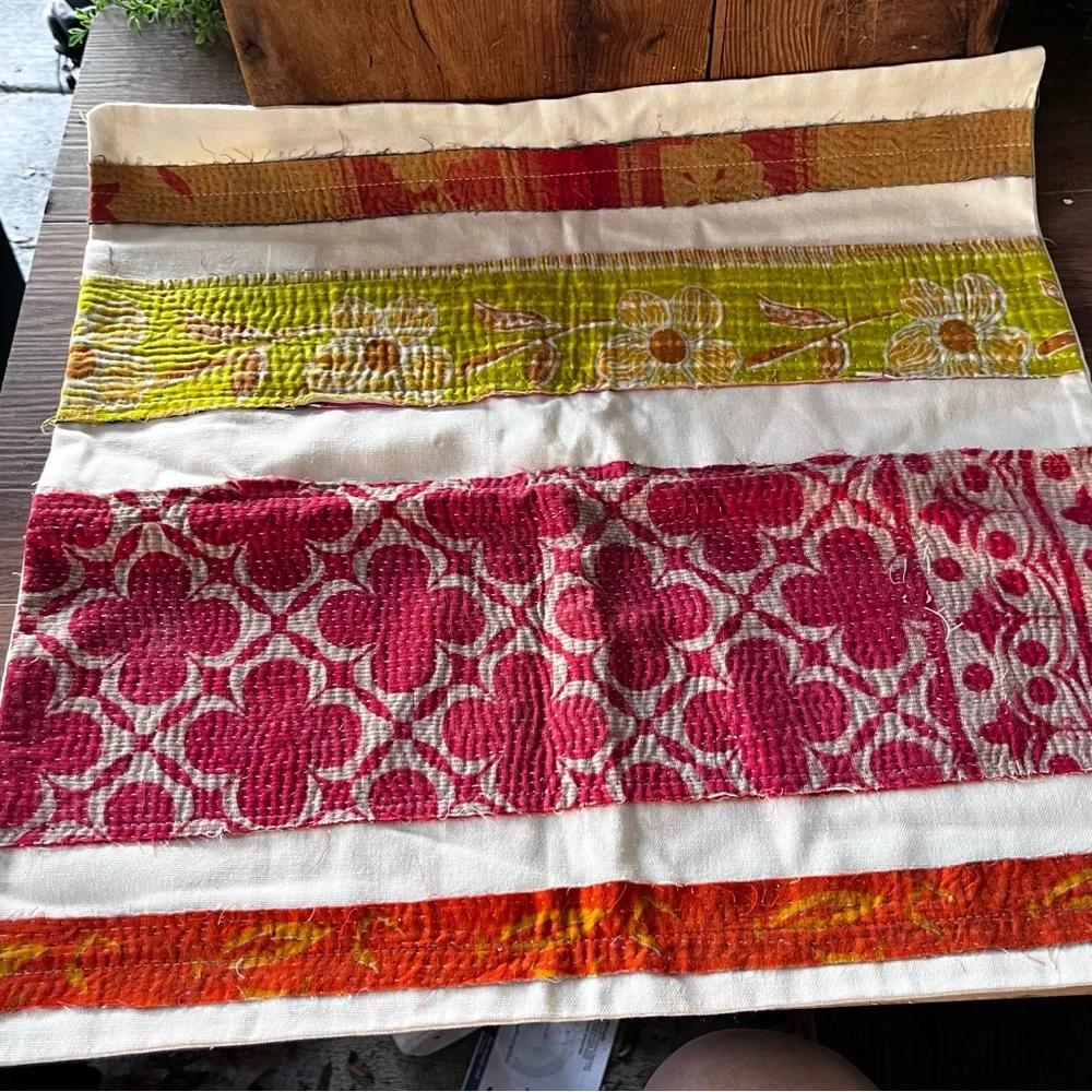 West Elm Kantha stripes decorative pillow case